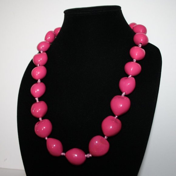 Pink Hawaii Kukui Nut Lei Necklace